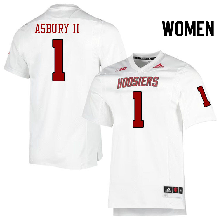 Women #1 Shawn Asbury II Indiana Hoosiers College Football Jerseys Stitched-Retro White